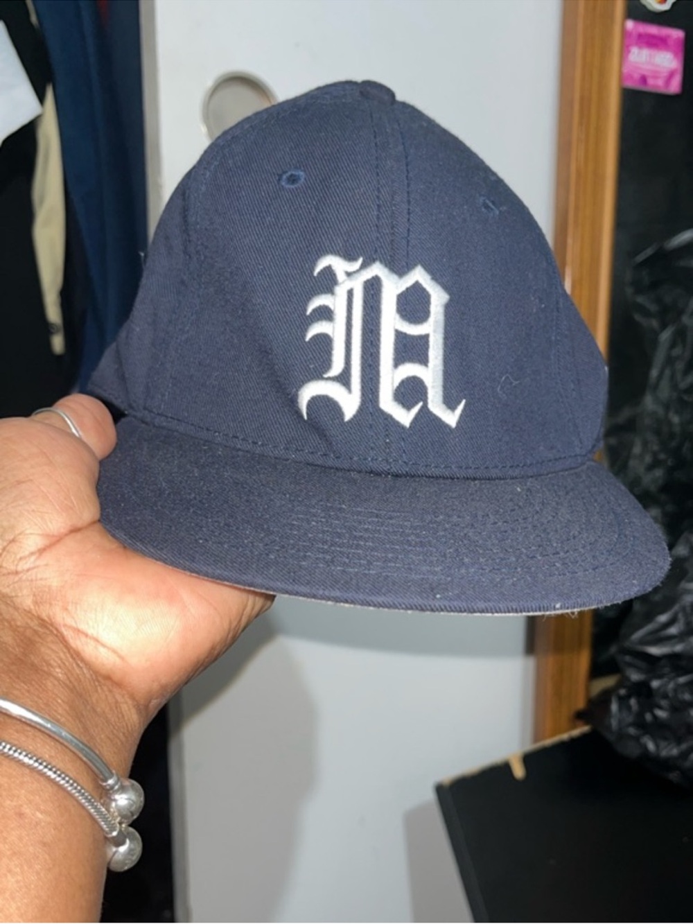 Navy Baseball Cap with White 'M' Logo - Unbranded